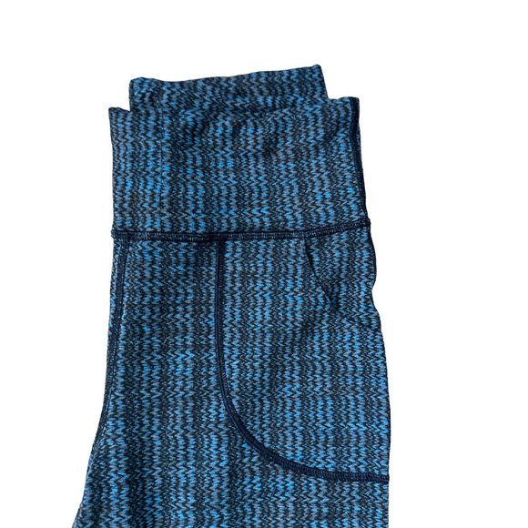 LULULEMON Blue Black Patterned Straight Leg Pants Size 8 - Picture 2 of 8